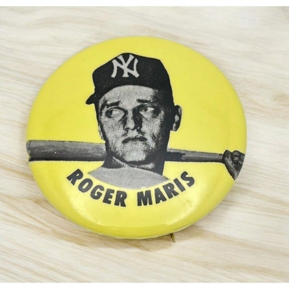 Vintage Stadium Pin Roger Maris New York Yankees 60s Pinback Button Baseball